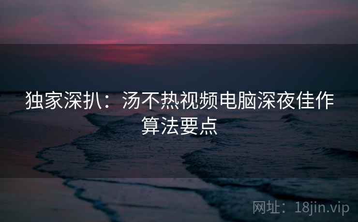 独家深扒:汤不热视频电脑深夜佳作算法要点 独家深扒:汤不热视频电脑深夜佳作算法要点